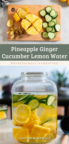 the recipe for pineapple ginger cucumber lemon water