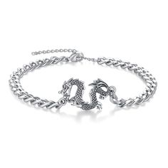 PRICES MAY VARY. Vintage Dragon Bracelet: The dragon is a symbol of power, wealth and dignity. The retro design makes the dragon bracelet look more fashionable, and the carefully carved dragon texture is more realistic. Dragon Link Bracelet Material: The dragon pendant is made of 925 sterling silver, the chain is made of solid stainless steel, durable and not easy to break Dragon Pendant Size: 27*19 mm/1.06*0.67 inches, chain length: 7+2inches, suitable for most men and women's wrists Perfect Dr Dragon Jewelry Jewelry1000.com, Dragon Jewelry Marty Magic Jewelry, Gold Bracelet For Women Dragon, Dragon Accessories Silver, Wire Jewelry Dragon, Dragon Texture, Dragon Link, Dragon Gifts, Realistic Dragon