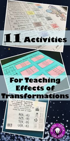 two pictures with the words i activities for teaching effects of translations