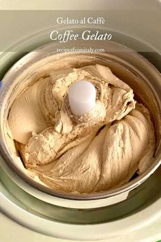 a food processor filled with coffee gelato