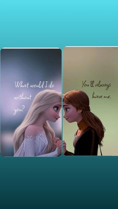 two frozen princesses, one with long hair and the other without