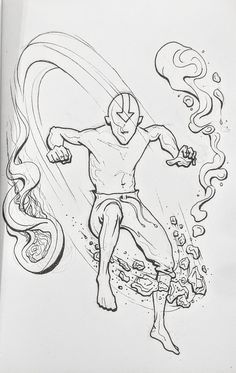 a drawing of a man in the air with his arms out and legs spread wide