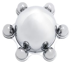 a white object with silver balls on it's sides and four smaller ones in the middle