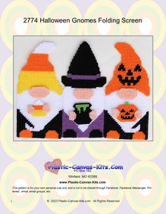 an image of halloween gnomes for the cross - stitch pattern, which is also available