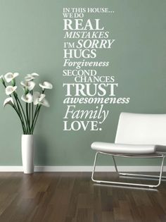 a wall decal with the words in this house