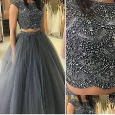 Two Piece Evening Dresses, Crystal Prom Dress, Prom Dresses Under 100, Evening Dress Beaded, Tulle Evening Dress, Long Gown Dress