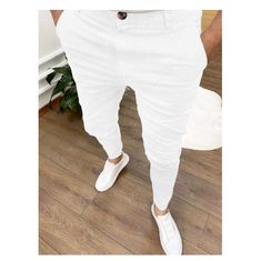 Product information: Color: black, white, dark gray, light gray, green, navy blue, wine red, khaki, pink, blue Pants length: trousers Waist Type: Mid waist Size: S,M,L,XL,XXL,XXXL Main fabric composition: polyvinyl alcohol fiber Packing list: Pants * 1 Product Image: Slim Fit Solid Color Summer Pants, Slim Fit Solid Pants For Summer, Slim Fit Pants For Summer, Slim Fit Summer Pants, Casual Slim Fit Solid Color Bottoms, Casual Solid Color Slim Fit Bottoms, White Slim Fit Casual Pants, Casual White Slim Fit Bottoms, White Fitted Chinos Casual Style