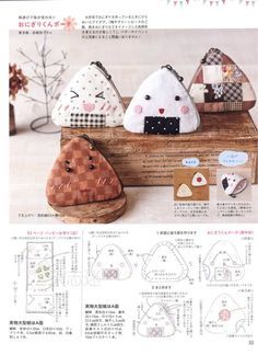 an article in the japanese craft book about handmade purses and other things on display