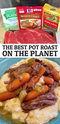 the best pot roast on the planet is made with potatoes, carrots and beef