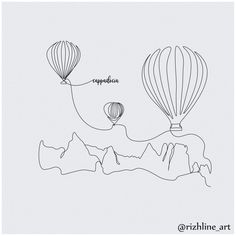 custom line art, favorite items or anything that you can capture in a unique style #lineart #onelinedrawing #cappadocia #wallart #fiverr #fiverrseller One Line Animals, Hot Air Balloon Drawing, Hot Air Balloon Tattoo, Air Balloon Tattoo, Balloon Tattoo, One Line Tattoo, Pen Painting, Native American Symbols, Continuous Line Drawing