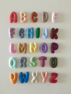 the letters and numbers are made out of felt