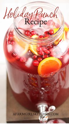 the best holiday punch recipe in a mason jar