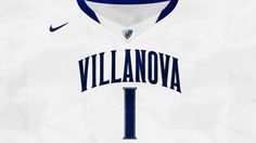 the nike basketball jersey worn by villanova is shown in white and navy blue colors