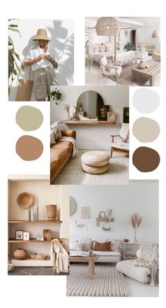 a collage of photos with neutral colors