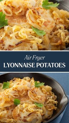 Air Fryer Lyonnaise Potatoes Potatoes Air Fryer, Potatoes And Onions, Olive Oil Butter, Seasoned Potatoes, Garlic Olive Oil, Airfryer Recipes