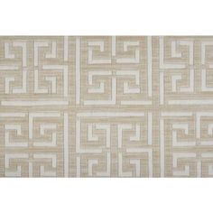 a beige and white area rug with an intricate design on the front, side and back