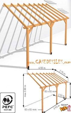 an image of a wooden structure with measurements for the top and bottom half, including one side