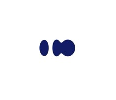 two blue circles on a white background with the word'o'written below them