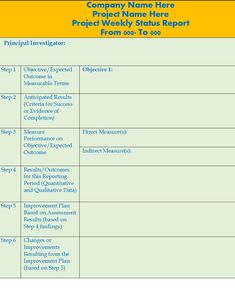 the company name here project description form is shown in blue and yellow, as well as numbers