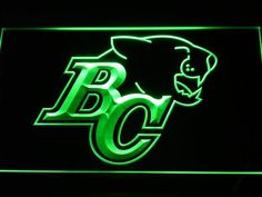 the bc logo is illuminated in green