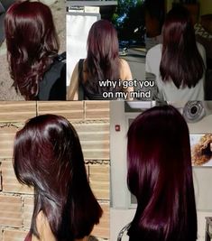 No Bleach Hair Color For Dark Hair, Dark Cherry Red Hair, Short Curly Hair Styles, Mermaid Braids, Pelo Color Vino, The Wet Look, Dark Cherry Red, Wine Hair Color, Cherry Red Hair