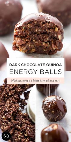 chocolate quinoa energy balls with an ever so faint hint of sea salt