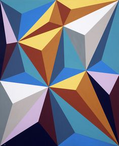 an abstract painting with different colors and shapes