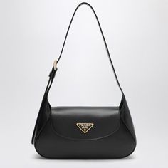 Black Leather Small Shoulder Bag From Prada Featuring An Adjustable Top Handle, Metal Hardware, An Enamelled Metal Triangle Logo On The Front And A Flap With Magnetic Closure. Width 25 Cm X Height 13 Cm X Depth 5 Cm Handle Drop 22 Cm Size Type: Int Material: Leather Sku: 2f-1bd358ooo2aix/P_prada-F0002_100 Welcome To The Official Luosophy Poshmark Closet! Luosophy Is A Luxury Brand Reselling Company Founded In San Diego, Ca From 2016. All Our Products Are Imported From Italy And Sold In The Usa. Vintage Prada Bag, Classy Purses, Prada Tote Bag, Small Leather Bag, Black Leather Shoulder Bag, Valentino Black, Triangle Logo, Louis Vuitton Shoulder Bag, Small Shoulder Bag