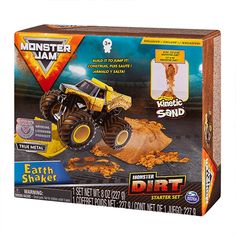 the monster jam playset is in its box