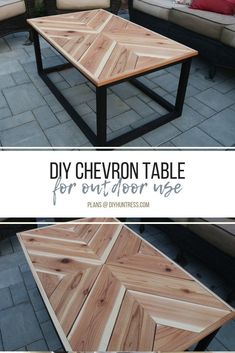 the diy chevron table for outdoor use is easy to make and looks amazing