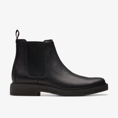 Mens Clarkdale Easy Black Leather Chelsea Boots Clarks Boots Mens, Clarks Mens Shoes, Clarks Boots, Black Leather Chelsea Boots, Desert Boot, Casual Dress Shoes, Boots Mens, Leather Chelsea Boots, Clarks Originals