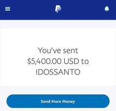 an iphone screen with the text you've sent $ 54, 000 us to idosanto