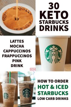 the menu for starbucks's hot and iced drinks