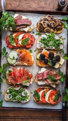 a tray filled with different types of food