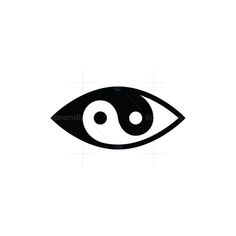 an eye with the yin symbol in it's center, on a white background