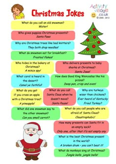 christmas jokes for kids with santa clause and other things to do in the holiday season