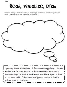 a worksheet with an image of a thought bubble in the middle of it