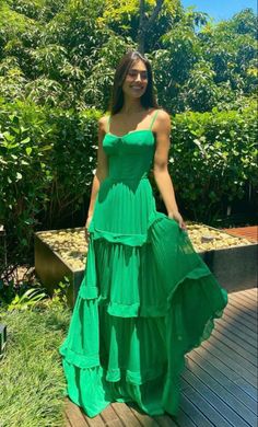 Cute Era Tour Outfits, Fun Dresses To Wear To A Wedding, Apple Green Prom Dress, Wedding Guest Dress Jewel Tone, Green Sundress Aesthetic, Green Aesthetic Prom Dress, Formal Dress Large Bust, Maxi Dress Vacation Outfit, Unquie Prom Dresses