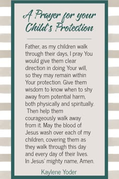 a prayer for your child to walk in evidence with the words, father, i pray you would line my children's hearts toward