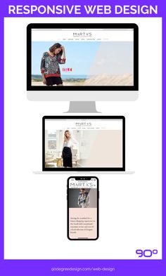 the website design is displayed on multiple devices