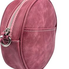 Pink Personalized Leather Round Bag Round Leather Bag - Etsy