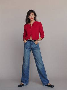 Val 90s Mid Rise Straight Jeans - Sustainable Denim | Reformation Stretch Denim Fabric, Cashmere Blend Sweater, Brunch Outfit, 가을 패션, Denim Fabric, Straight Jeans, Stretch Denim, Fashion Inspo Outfits, Knit Top