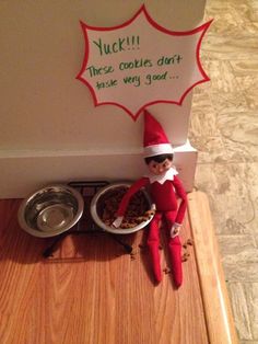 an elf is sitting next to his food bowl