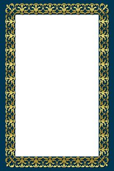 a gold and blue frame on a white background