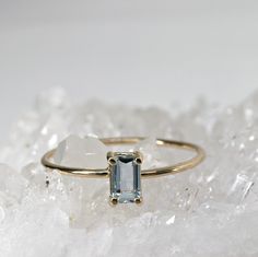 Emerald Cut Aquamarine Ring, March Birthstone Ring, Emerald Cut Engagement, Pearl Bridal Jewelry, March Birthstone Jewelry, Aquamarine Engagement Ring, Emerald Engagement Ring Cut, Aquamarine Jewelry, Aquamarine Ring