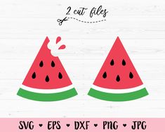 two watermelon slices cut files for svg, epsp and png