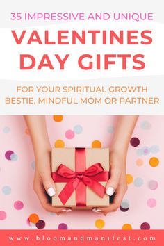 womans hand holding a valentines day gift with red ribbon  on it Friends Valentines Day Gifts, Mindful Mom, Friends Valentines Day, Friends Valentines