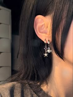 trendy earrings 2022 fashion aesthetic chinese asian jewelry aesthetic kitsune choi tiktok fashion nana ai yazawa nana fashion vivienne westwood Piercings, Stars