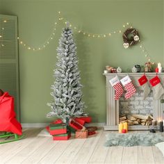 a decorated christmas tree in a living room