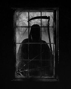 Reaper at the window Don't Fear The Reaper, Dark Things, Grim Reaper Art, Scary Stuff, Darkness Falls, Fall Inspiration, The Grim, Gothic Art, Grim Reaper